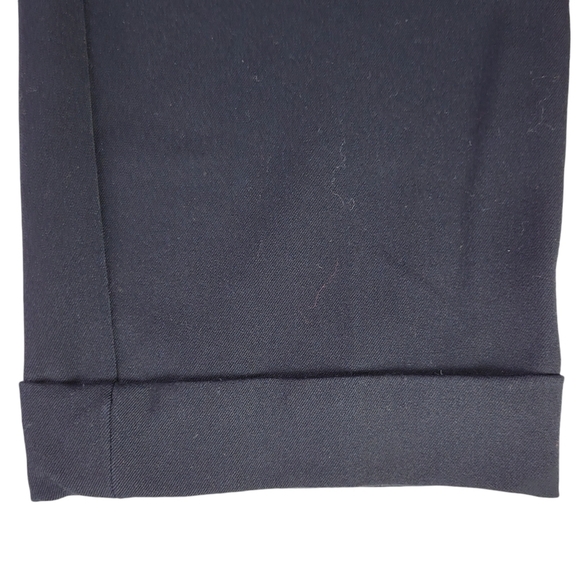 Loft Crop Pants Size 10P Pockets Front Zip Cuffed Belt Loops Stretch Black - Picture 3 of 11